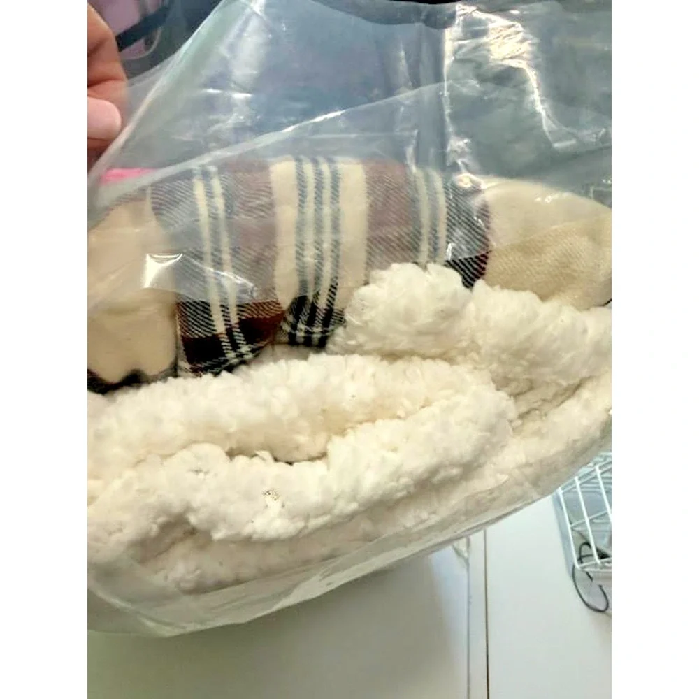 Eddie Bauer Edgewood Plaid Sherpa Throw Blanket 50x60 Flannel Fleece New